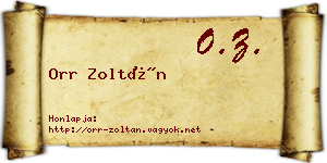 Orr Zoltán névjegykártya